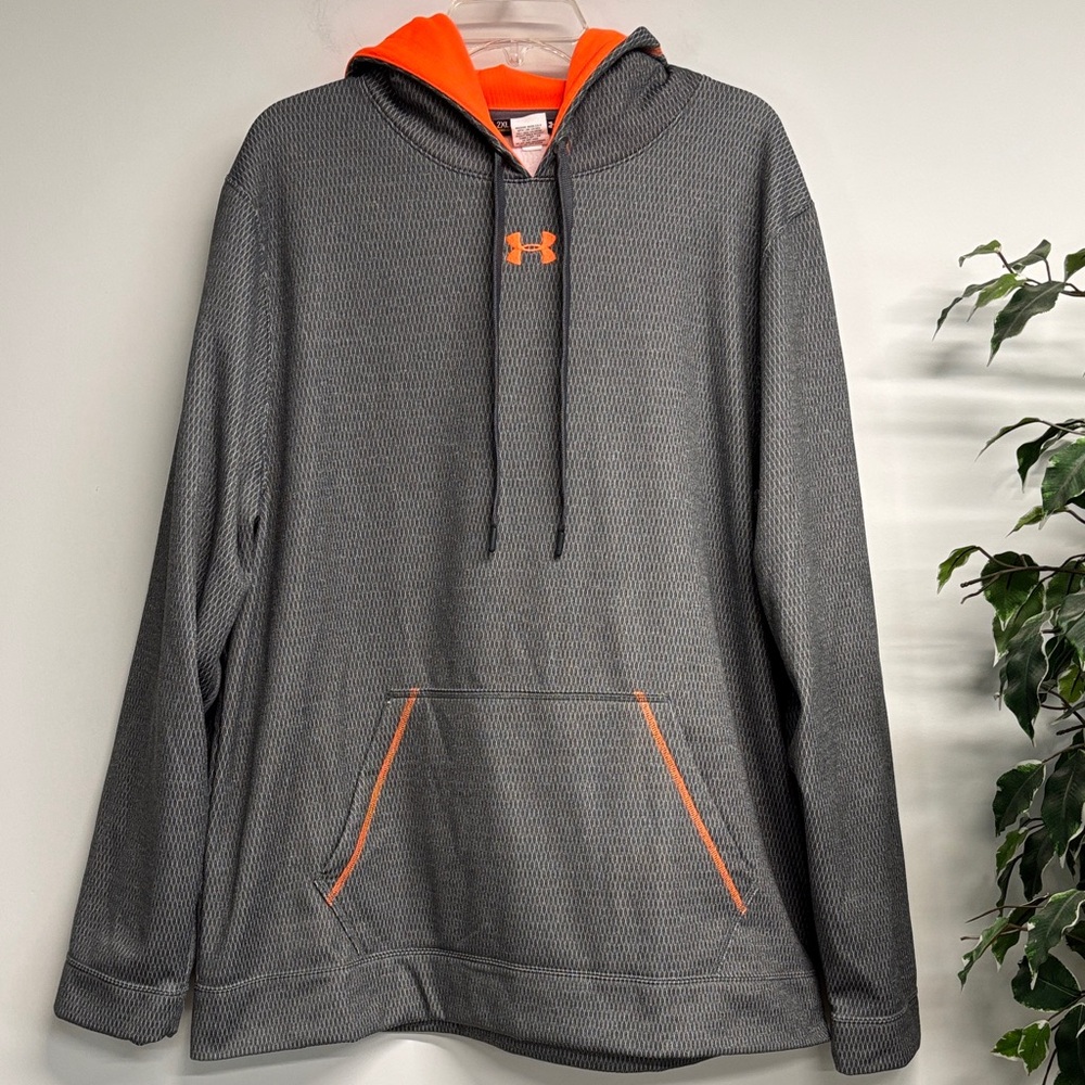 Under Armour Men's Charcoal and Bright Orange Hoodie